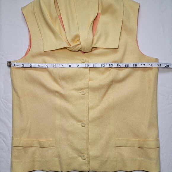 Vintage Yellow Sleeveless Vest Bette of California Custom Match Mates Old Money - Picture 4 of 8